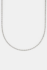 Womens Sterling Silver 3mm Rope Chain