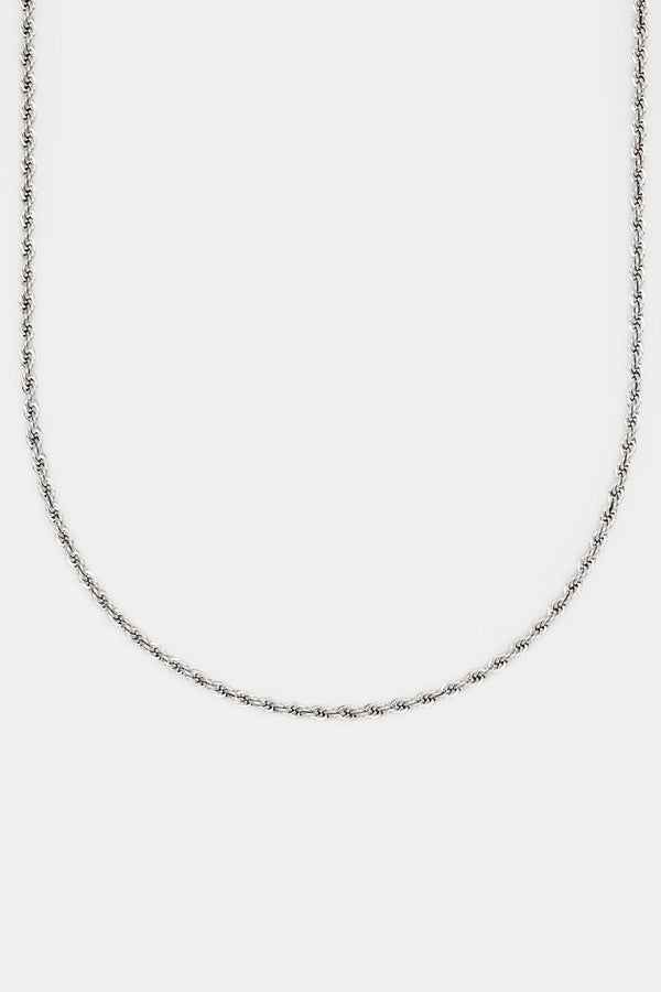 Womens Sterling Silver 3mm Rope Chain
