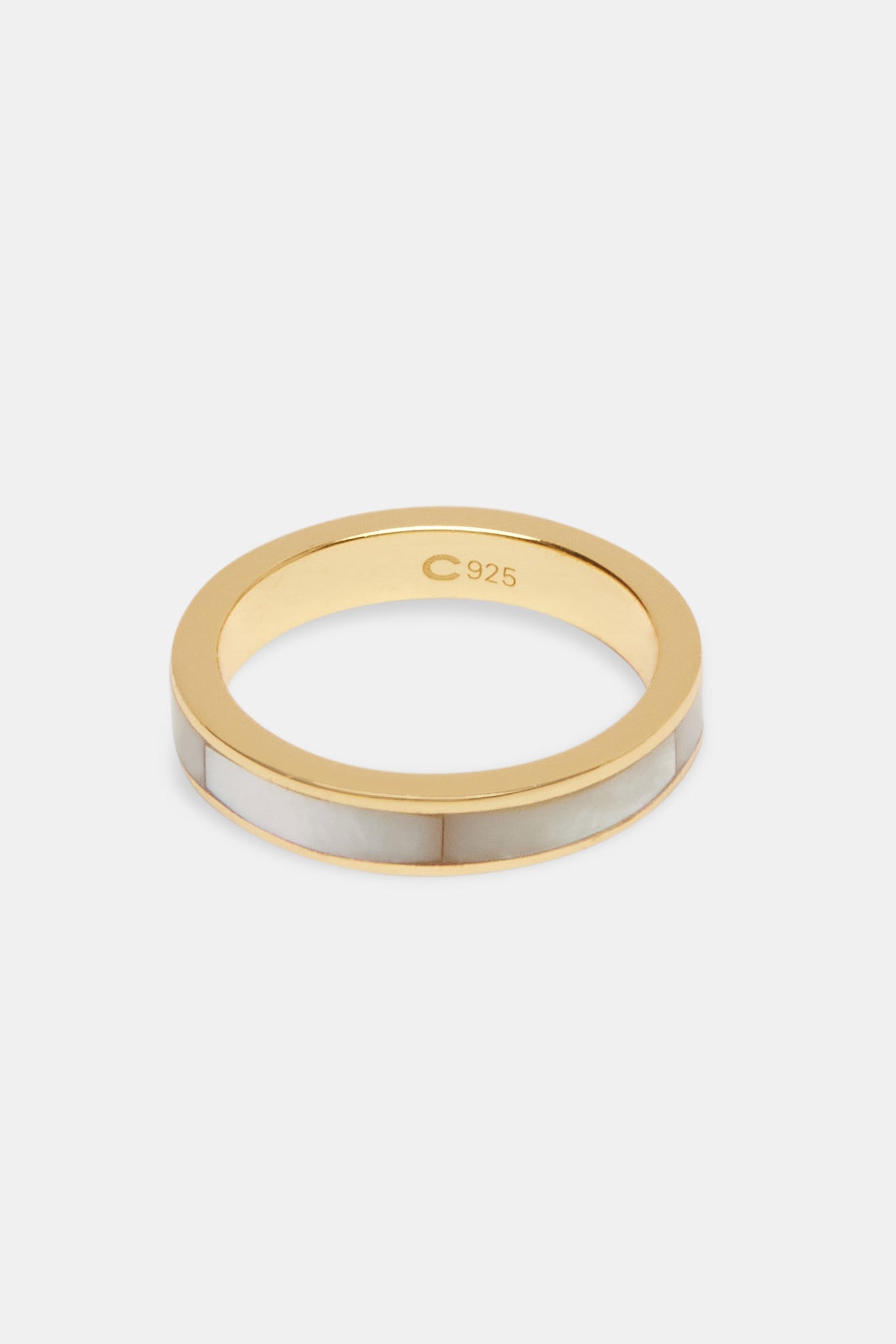 3mm Gold Plated Stone Band Ring