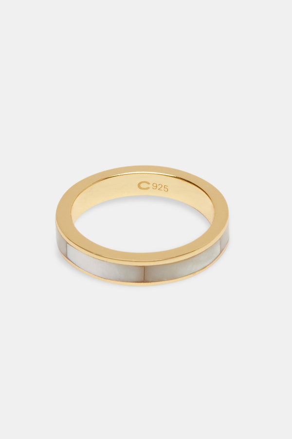 3mm Gold Plated Stone Band Ring