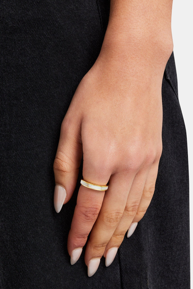 3mm Gold Plated Stone Band Ring