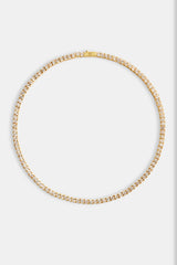 3mm Tennis Chain Choker  - Gold