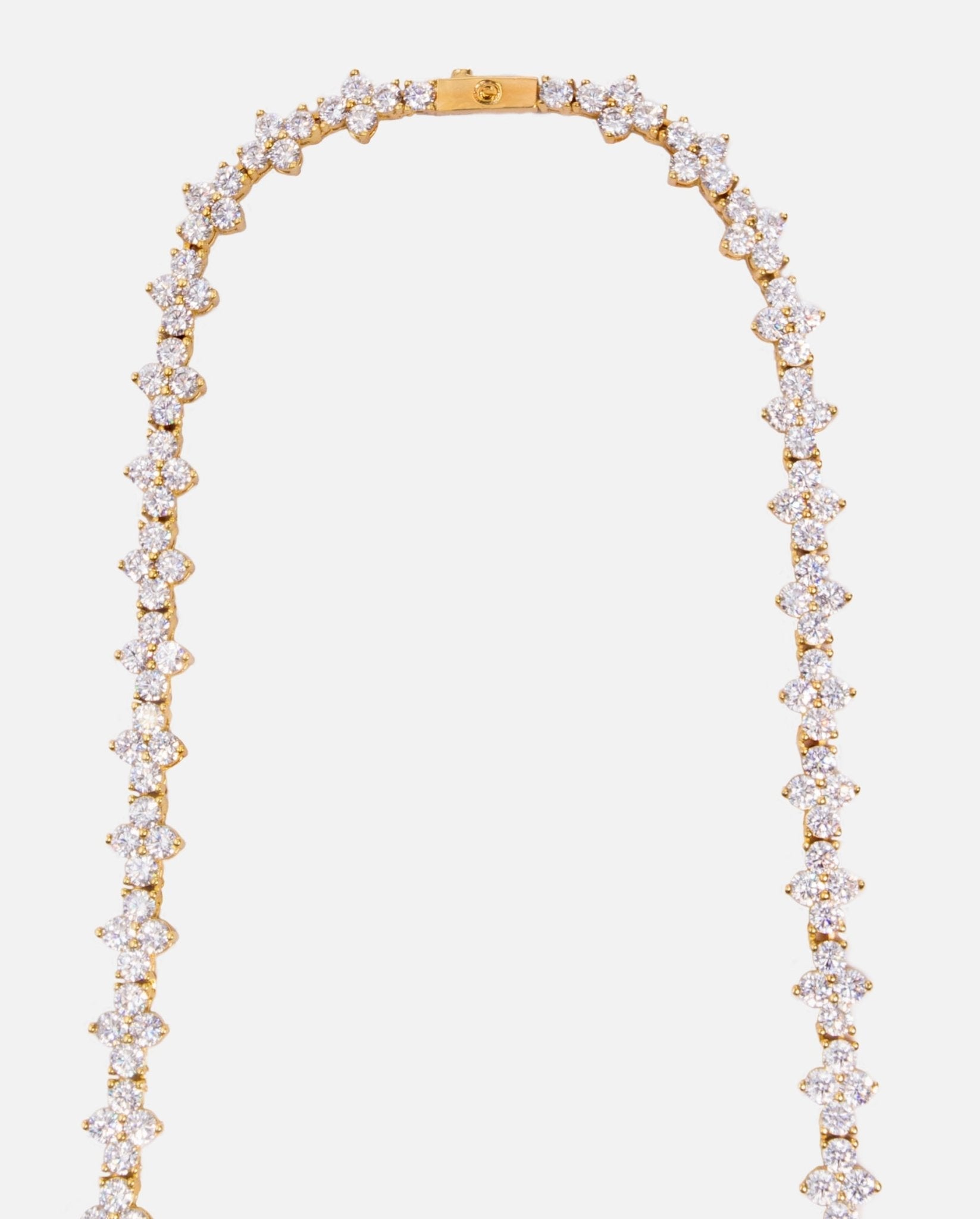 3mm Flower Tennis Necklace - Gold - Cernucci