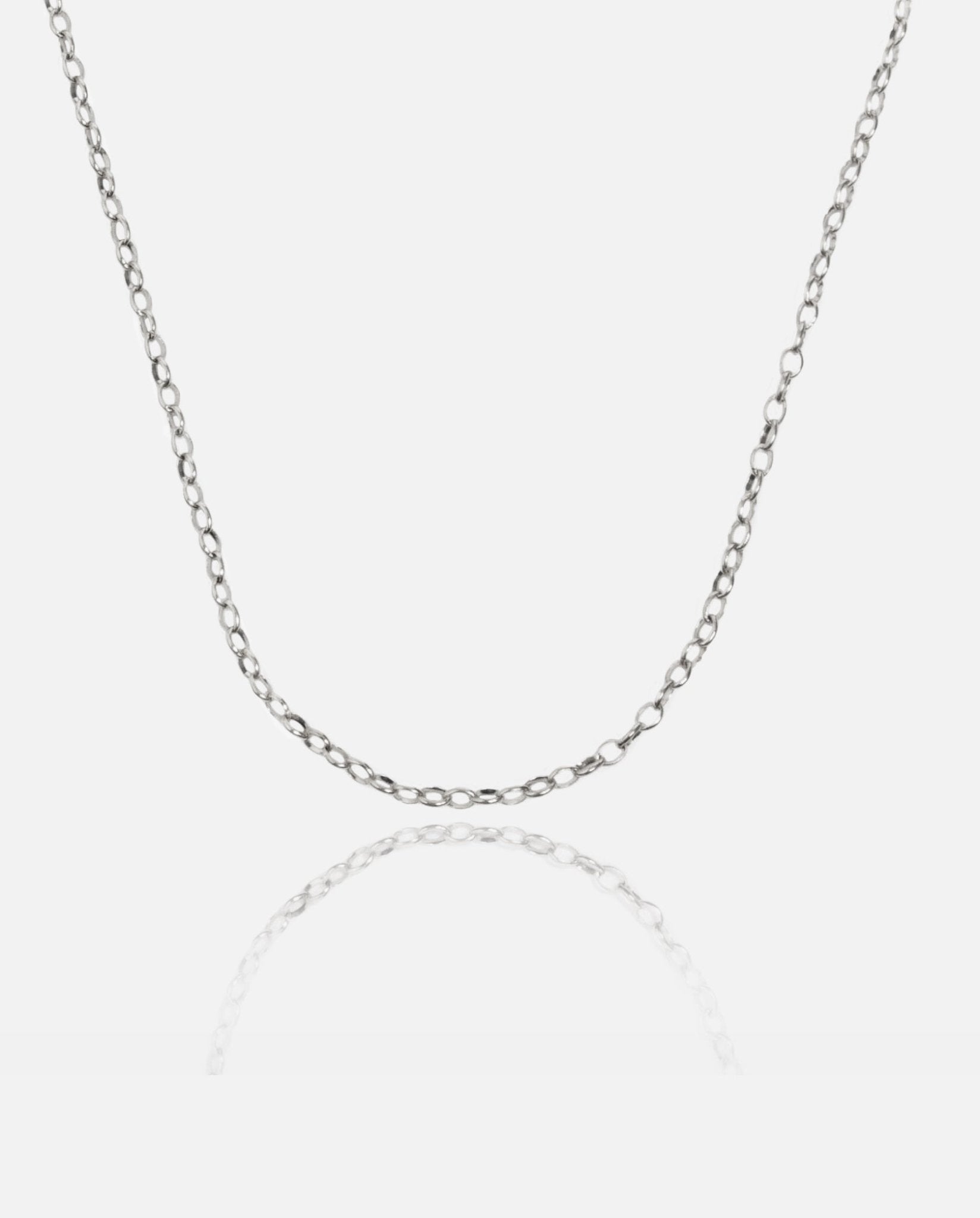 3mm Rolo Link Chain - White Gold - Cernucci