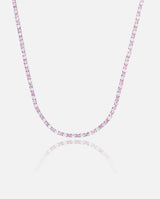 3mm Tennis Necklace - Pink & White - Cernucci