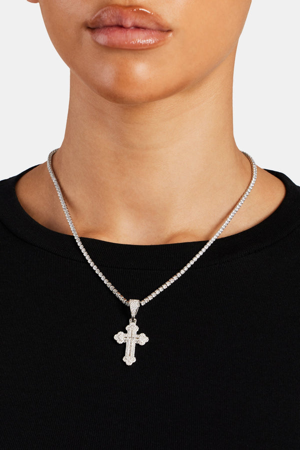 40mm Micro Iced CZ Pave Cross Pendant