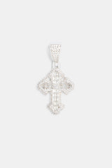 40mm Micro Iced CZ Vintage Cross Baguette Pendant