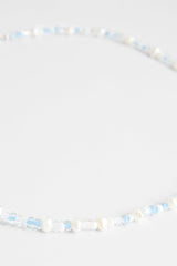 4mm Freshwater Pearl & Blue Toned Bead Necklace