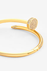 Gold Plated 4mm Iced CZ Pave Bangle