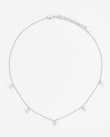 5 Heart Pink Stones Necklace