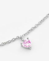 5 Heart Pink Stones Necklace