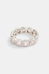 5mm 925 Pink CZ Cluster Ring