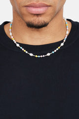 5mm Freshwater Pearl & Mixed Pastel Bead Necklace