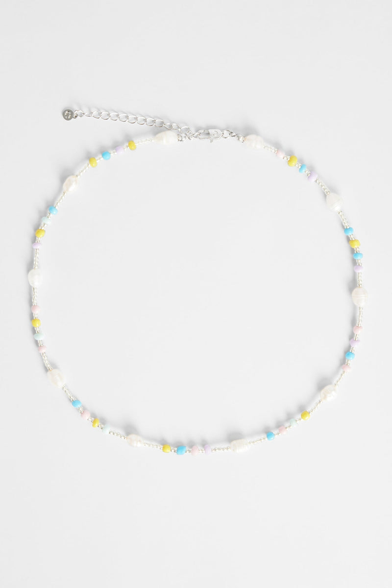 5mm Freshwater Pearl & Mixed Pastel Bead Necklace