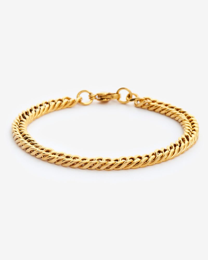 5mm Square Cuban Bracelet - Gold