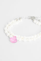 5mm Double Layer Star & Shell Charm Freshwater Pearl Bracelet