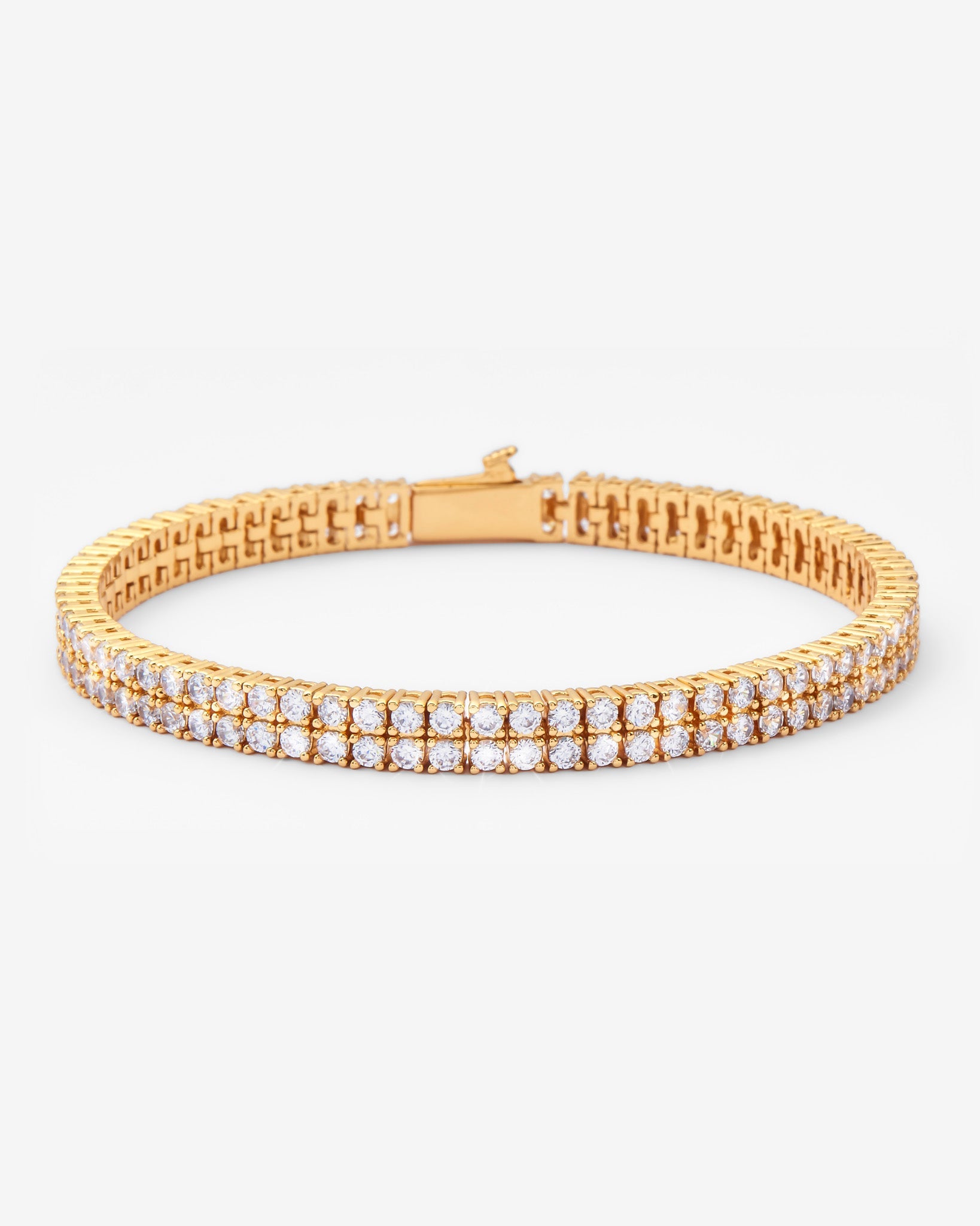 5mm Double Row Tennis Bracelet - Gold