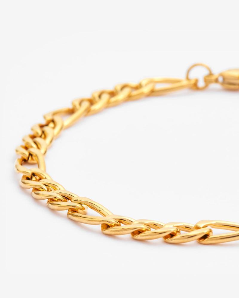 5mm Figaro Bracelet - Gold