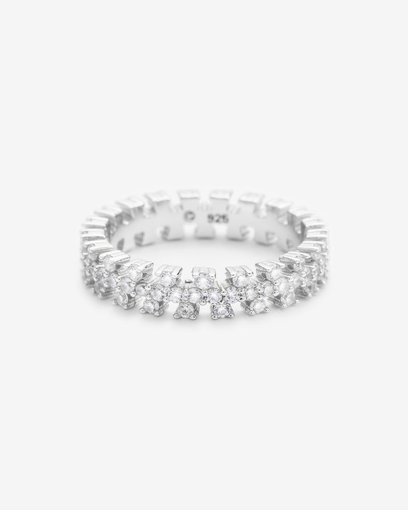 5mm Iced Track Ring - White Gold