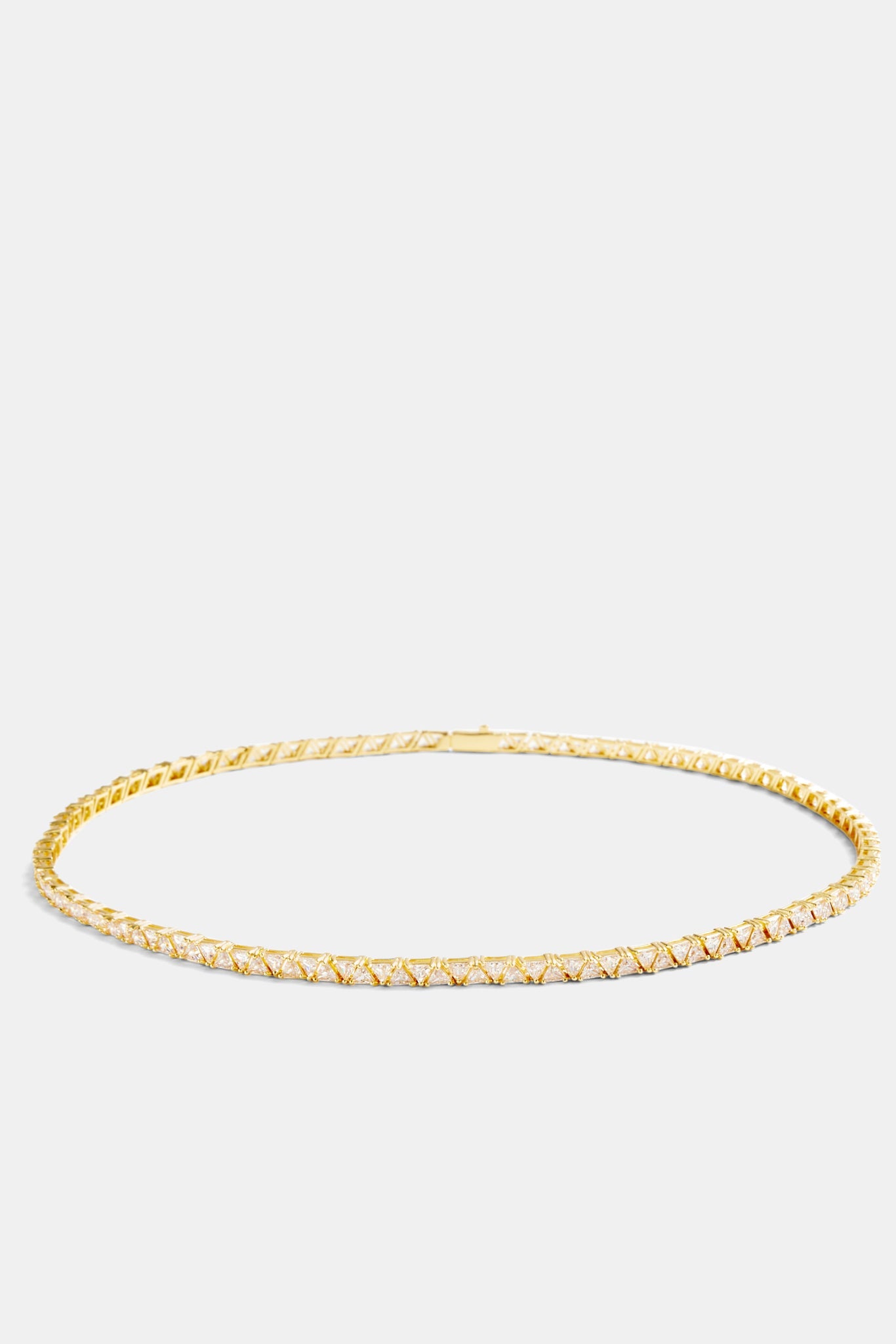 5mm Gold Plated Iced CZ Triangle Cut Tennis Chain