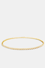 5mm Gold Plated Iced CZ Triangle Cut Tennis Chain