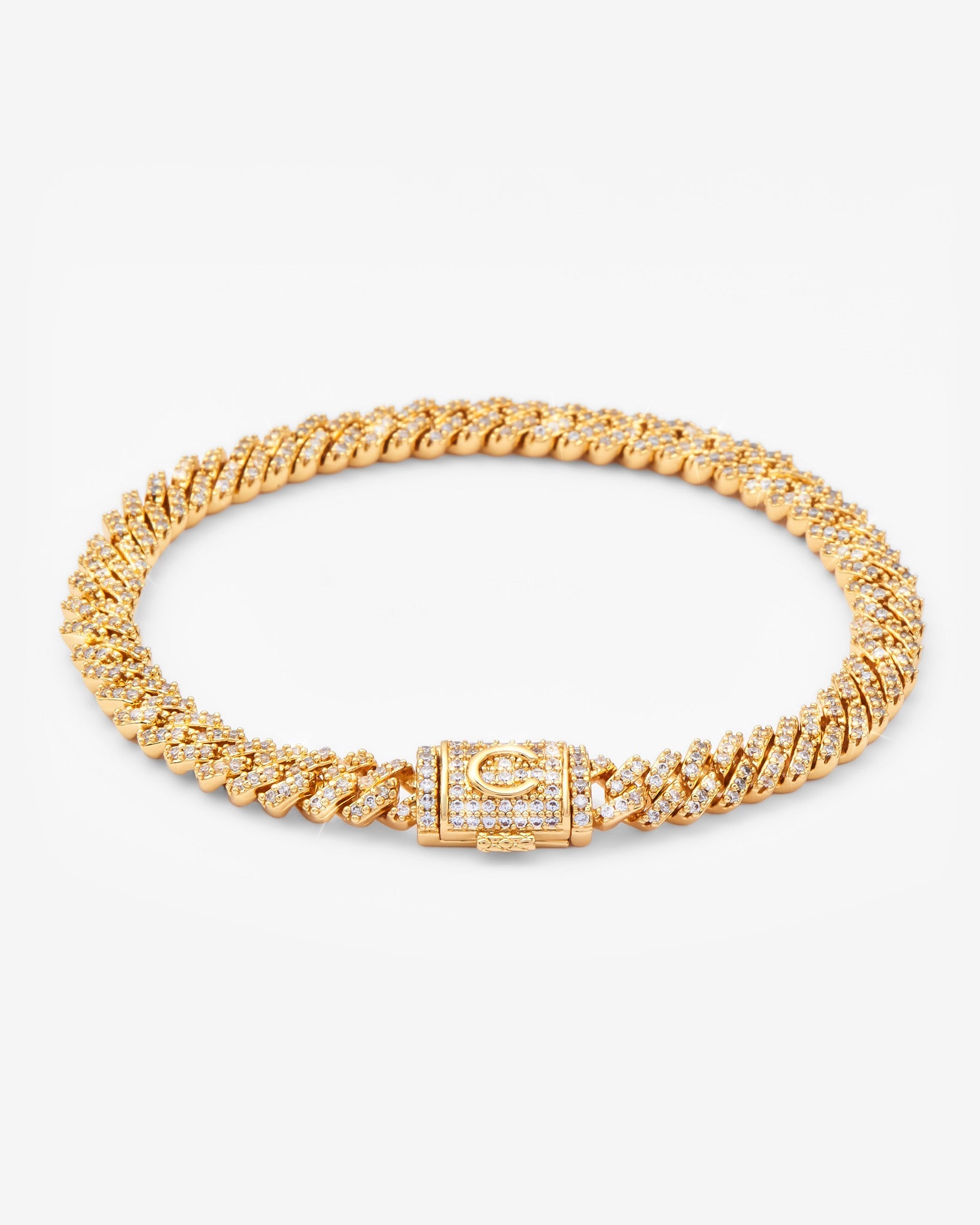 5mm Iced Prong Bracelet - Gold – Cernucci US