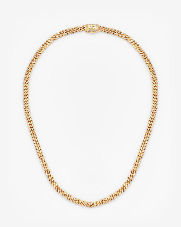 5mm Iced Prong Chain - Gold