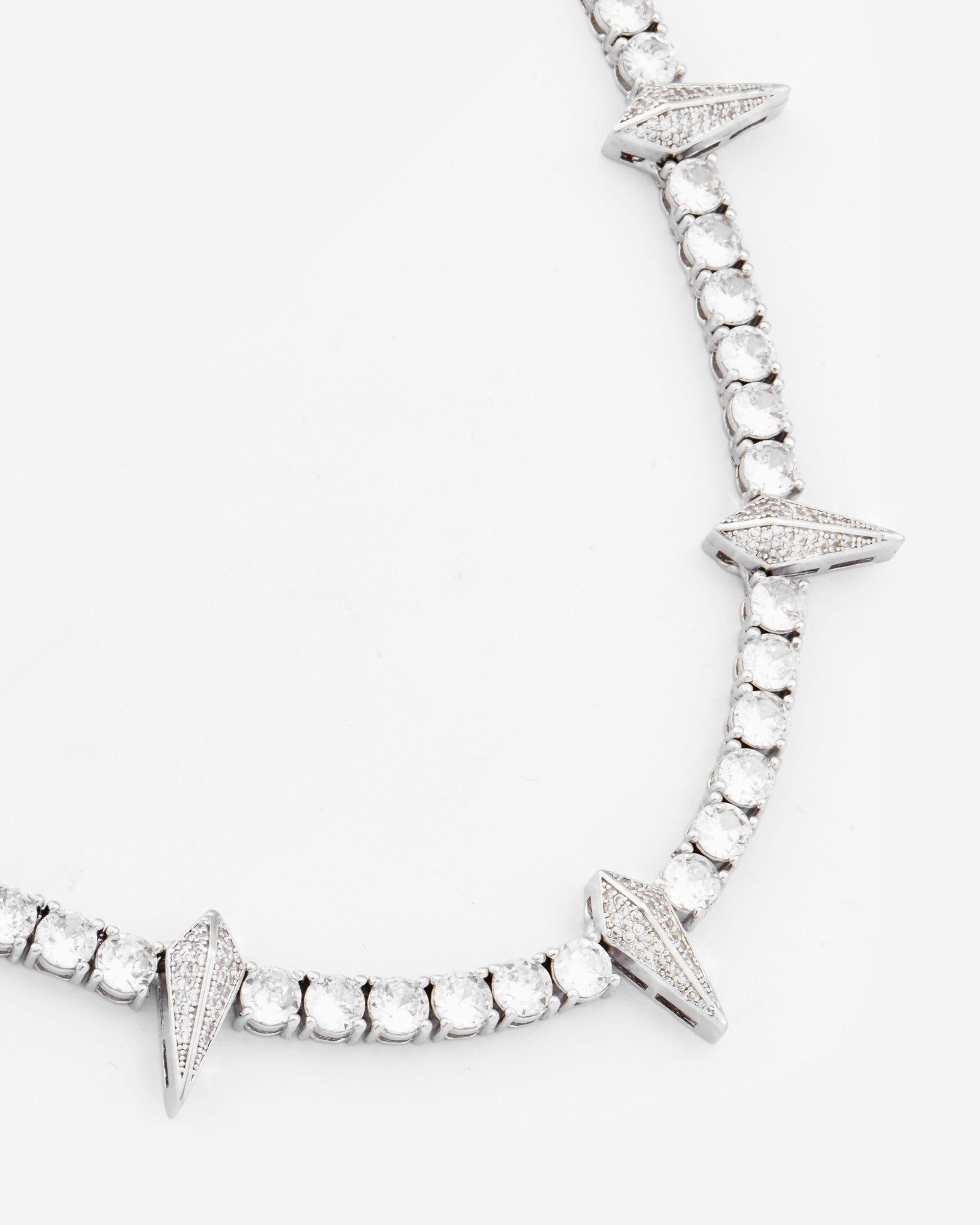 も*。様 CERNUCCI アーセナル公式 ネックレスWhite Gold 5mm Pave Spike Tennis Chain – Cernucci US