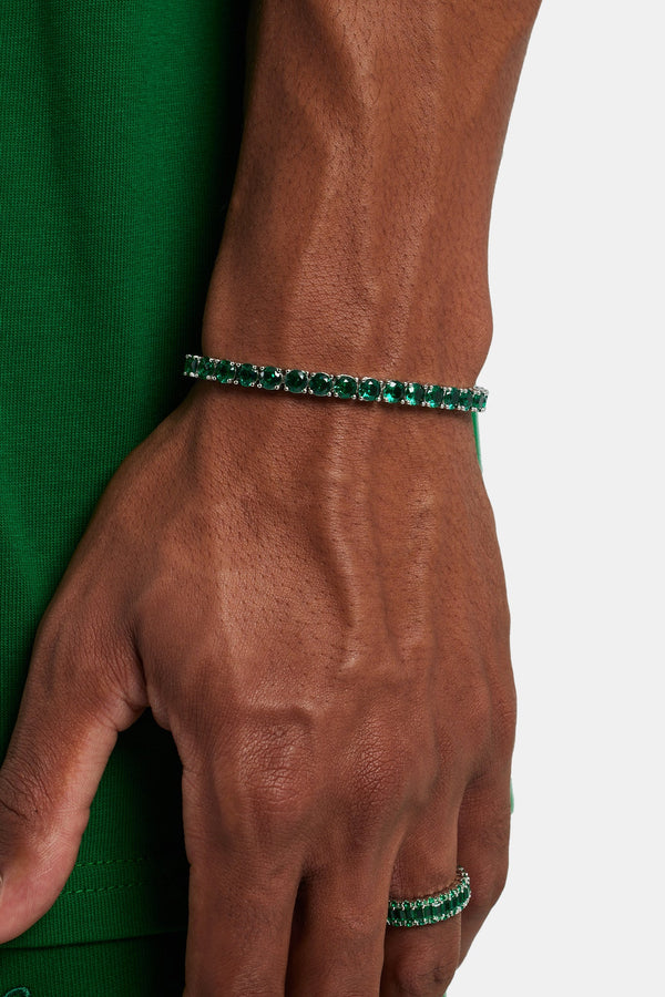 5mm Tennis Bracelet - Dark Green