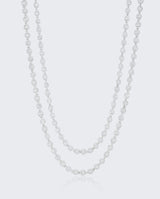 5mm Iced Ball Chain Bundle - White Gold - Cernucci