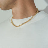 5mm Iced Box Chain - Gold - Cernucci