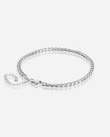 5mm Miami Cuban Anklet - White Gold