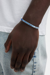 6mm Blue Ombre Tennis Baguette Chain + Bracelet Bundle