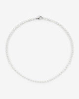 6mm Beaded Pearl Necklace - White