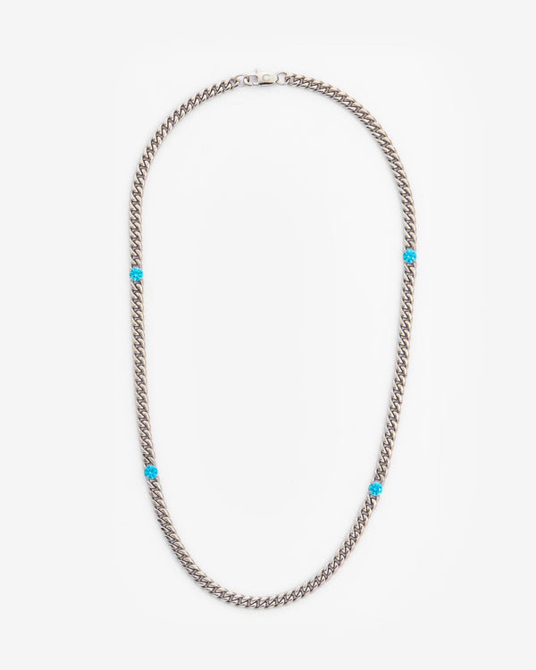 6mm Blue Stone Cuban Chain