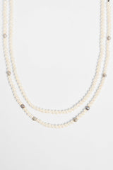 6mm Double Layer Freshwater Pearl & Iced Ball Necklace