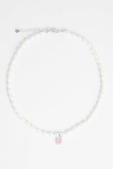 6mm Freshwater Pearl & Pink Gemstone Necklace