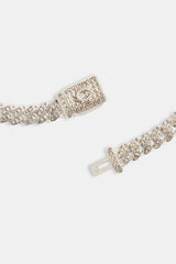 6mm Iced Out Cuban Choker - White Gold