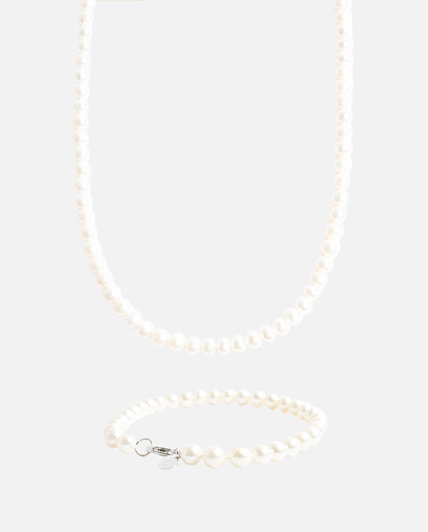 6mm Pearl Necklace + Bracelet Bundle