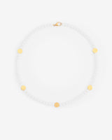 6mm Pearl & Face Motif Necklace - Gold