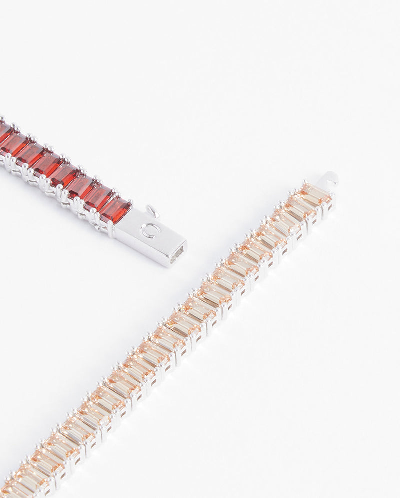 6mm Sunset Ombre Tennis Baguette Chain