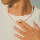 6mm Beaded Pearl Necklace - Pink - Cernucci