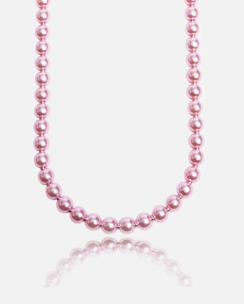 6mm Beaded Pearl Necklace - Pink - Cernucci