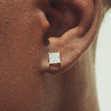 6mm Square Cut Stud Earrings - Gold - Cernucci