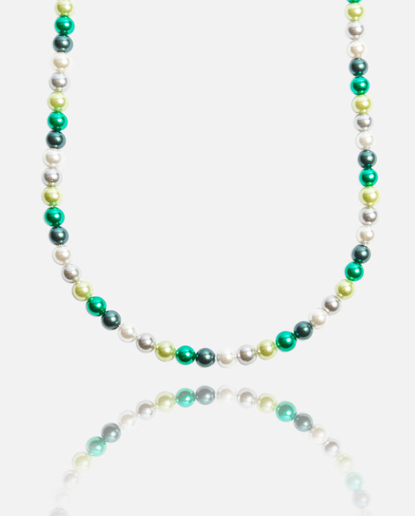 6mm Pearl Necklace - Green Multi