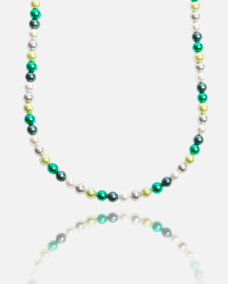 6mm Pearl Necklace - Green Multi