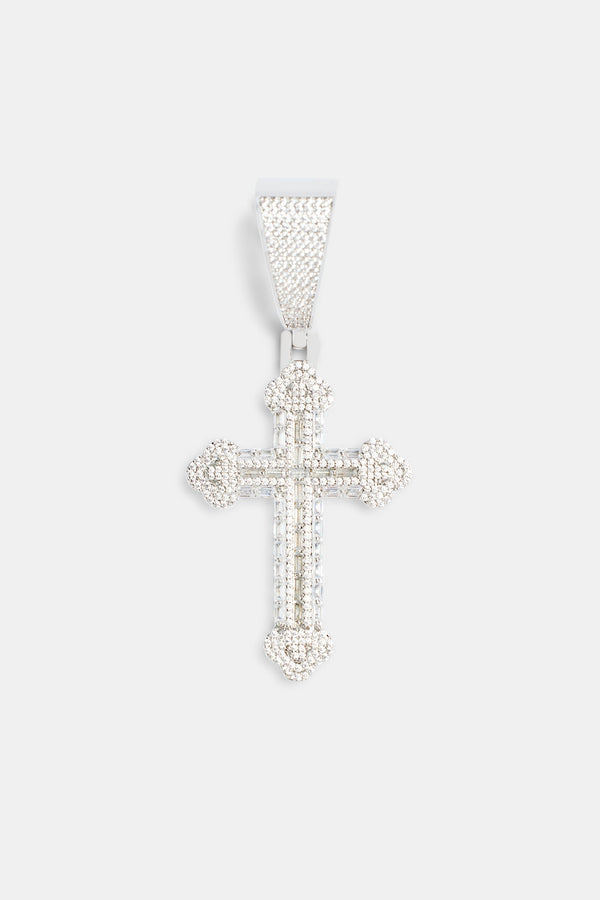 70mm Iced CZ Pave Cross Pendant