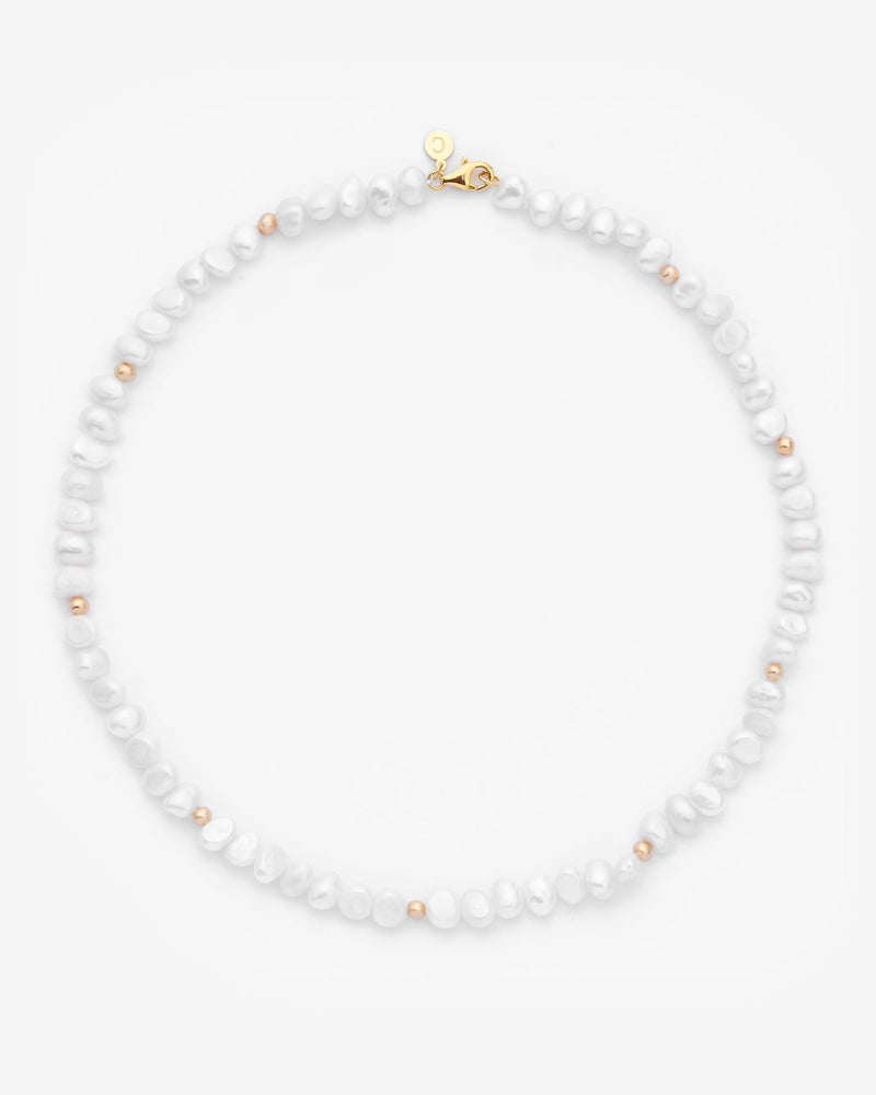 7mm Baroque Freshwater Pearl Necklace - Gold