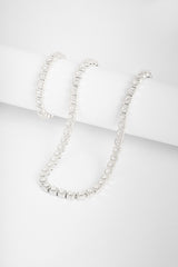 7mm Clustered Tennis Chain + Bracelet Bundle - White Gold