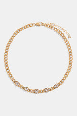 7mm Gold Plated CZ Heart Cuban Choker